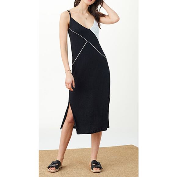 NWT Splendid x Margherita Positano Slip Dress Navy Blue Grey Colorblock Medium - Picture 3 of 16
